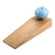 Sky Blue Round Ceramic Wooden Door Stopper